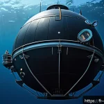 심해 구조물 설계 - A highly detailed underwater research module designed for abyssal depths, featuring a spherical tita...